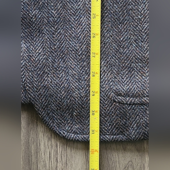 VTG Hart Schaffner & Marx Pure Virgin Wool Blazer Suit Coat Grey Herringbone EUC - Picture 12 of 12